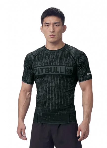 Pit Bull Rashguard Hex Camo kurz oliv